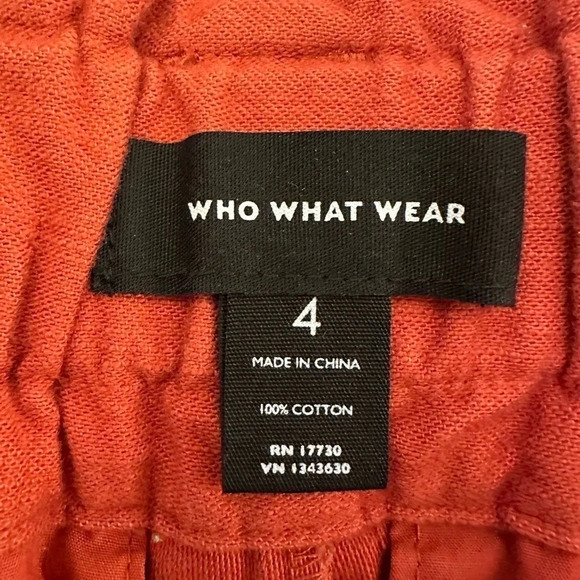 Who What Wear Paper Bag High Waist tapered leg Crop Pants with tie pockets 4 - Picture 6 of 10